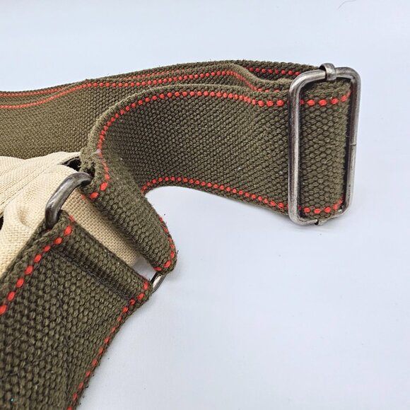 Y2K Old Navy Unisex Canvas Messenger Bag /w button closure One Size Cream/Beige - Picture 4 of 16